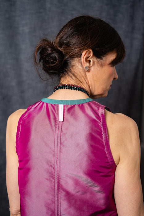V-Neck Reversible Silk Taffetà Waistcoat