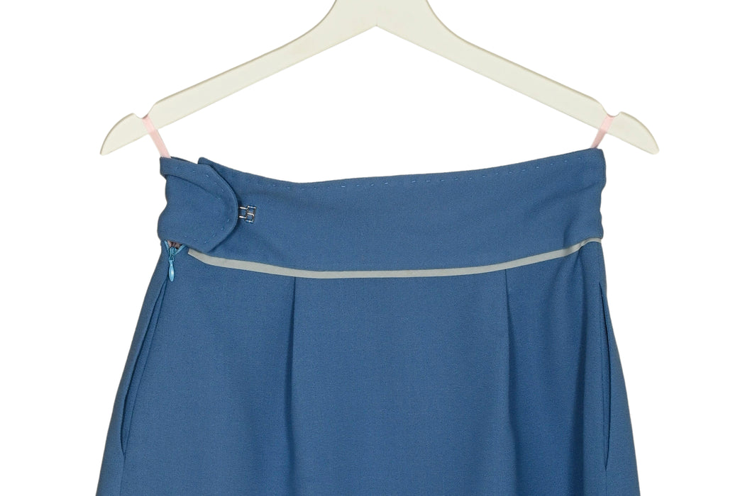 back details wool crepe woman mini skirt handmade in Florence 