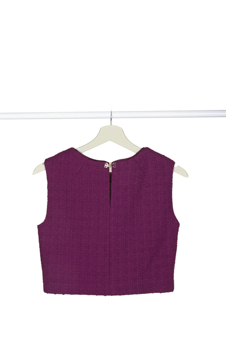 back side of wool bouclè woman top handmade in Florence 