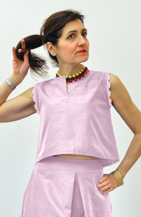 Gilet in shantung di seta