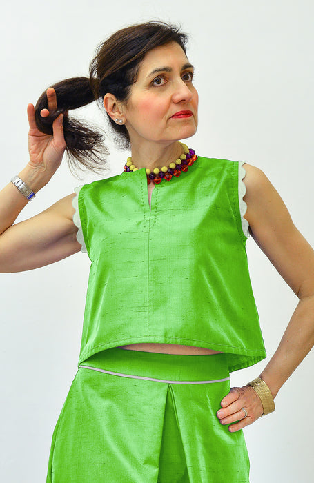 Gilet in shantung di seta