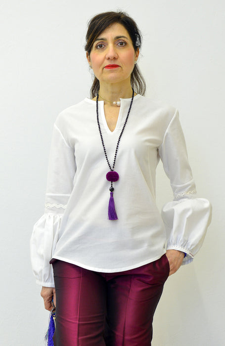 Iconic - Camicia con manica lunga a palloncino