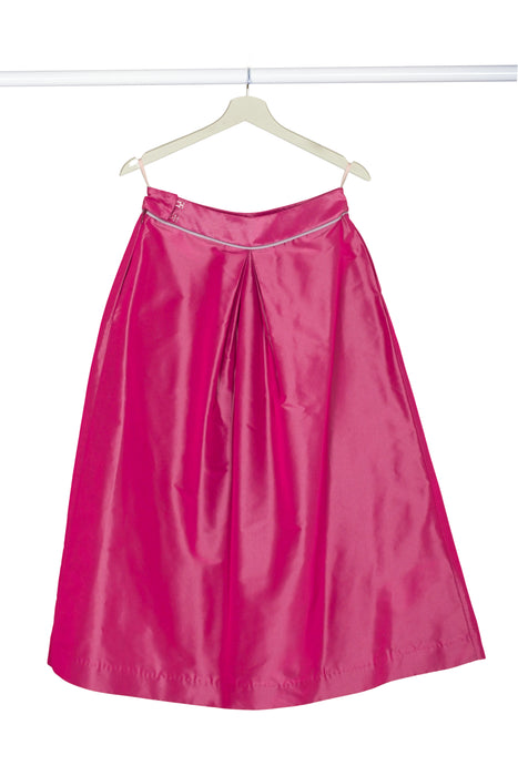 flared silk taffeta midi woman skirt handmade in Florence - back