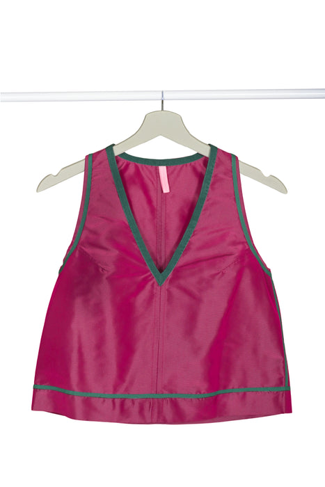reversible silk taffeta woman top handmade in Florence 
