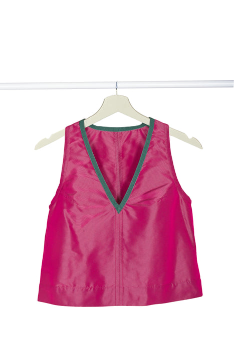 second version reversible silk taffetà woman top handmade in Florence 