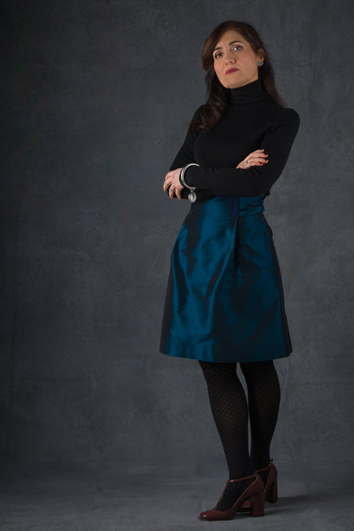 silk taffeta woman longuette skirt handmade in Florence 