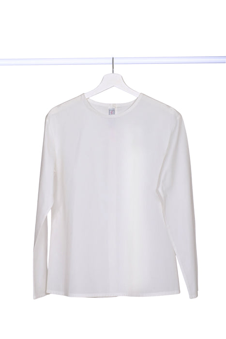small weave cellular cotton woman  round collar shirt handmade in Florence 